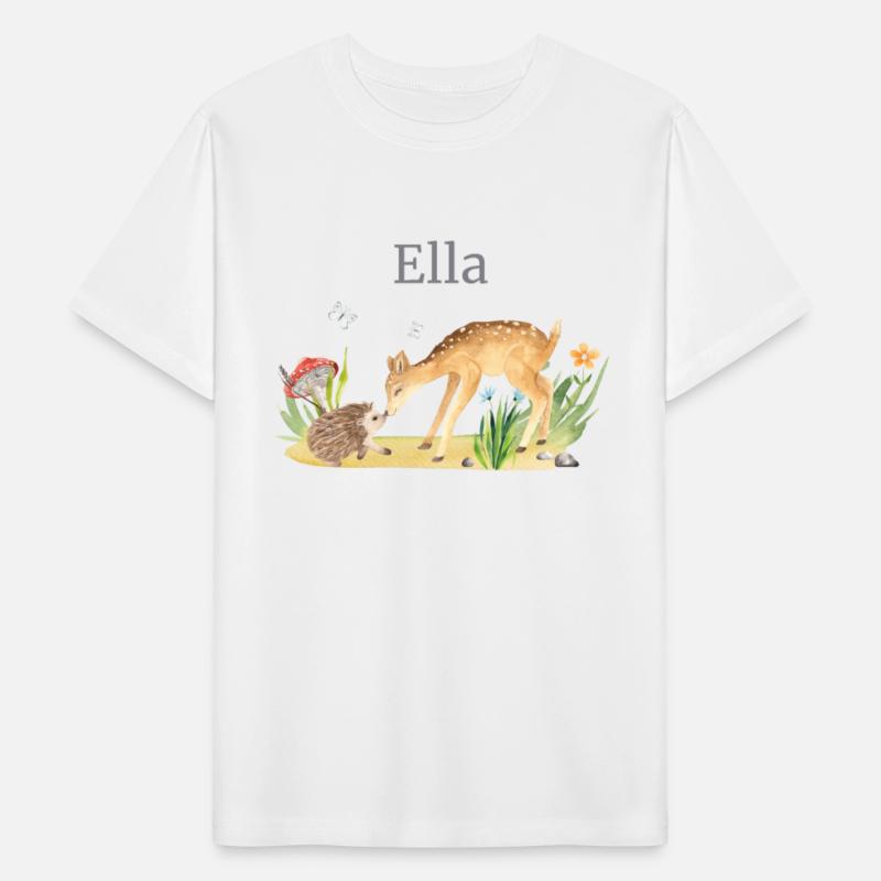 Forest Animal Deer Hedgehog Flowers Name Ella