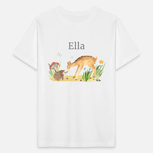 Forest Animal Deer Hedgehog Flowers Name Ella