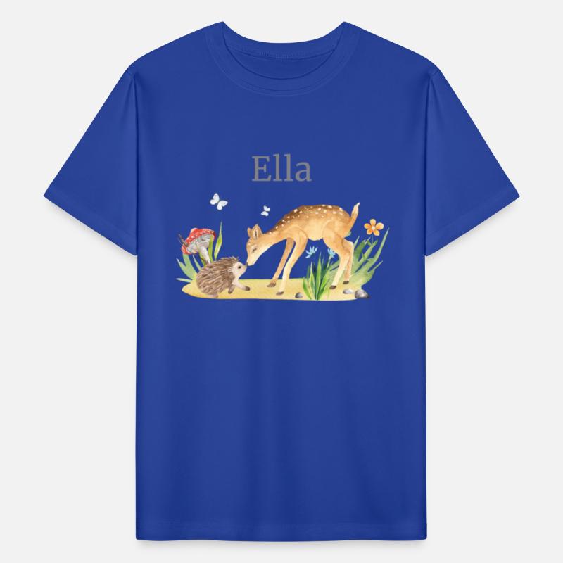 Forest Animal Deer Hedgehog Flowers Name Ella