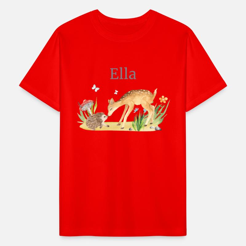 Forest Animal Deer Hedgehog Flowers Name Ella