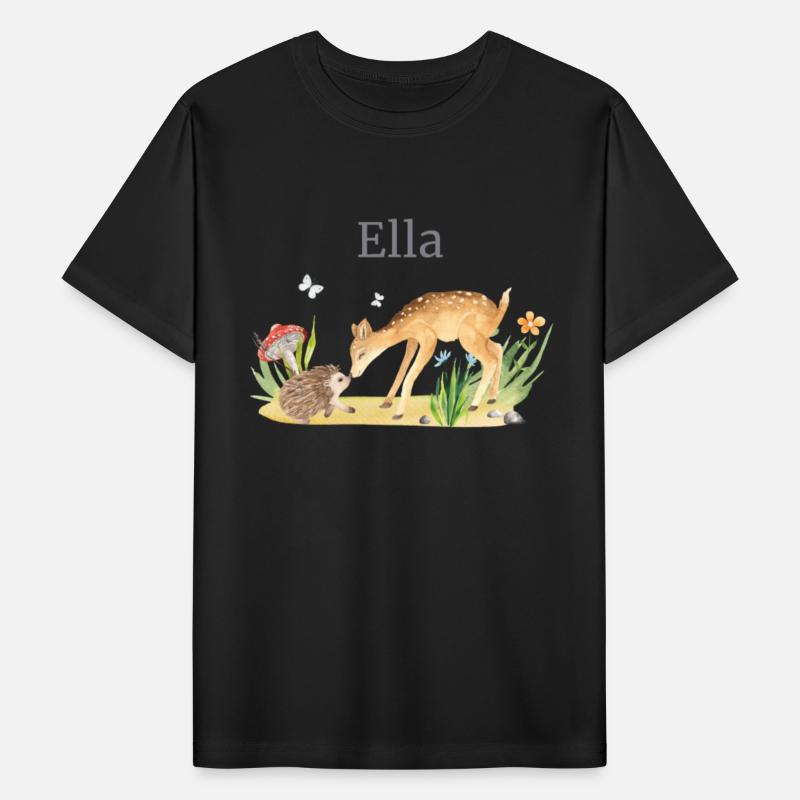 Forest Animal Deer Hedgehog Flowers Name Ella