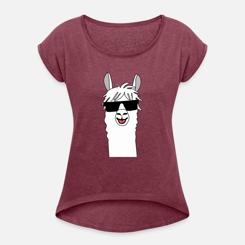 Funny alpaca comic lama in white with sunglasses
