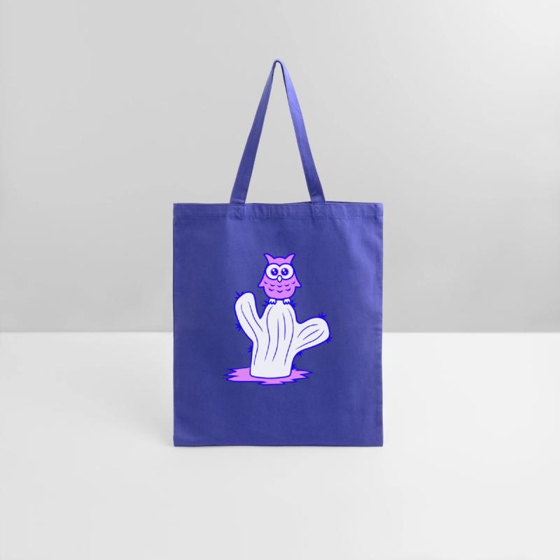 Funny Cactus Owl Sits Cactus Night Bird Cute Sweet