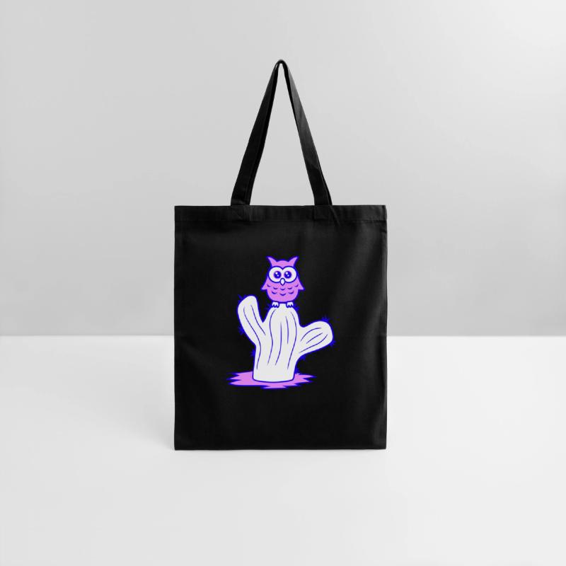 Funny Cactus Owl Sits Cactus Night Bird Cute Sweet