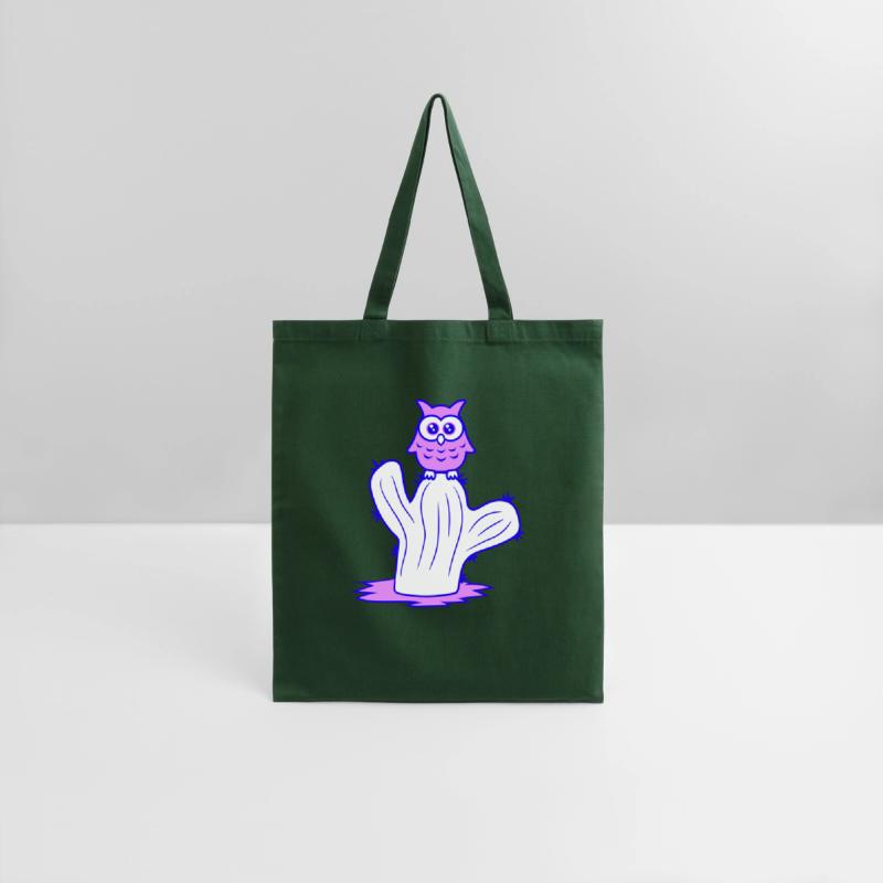 Funny Cactus Owl Sits Cactus Night Bird Cute Sweet