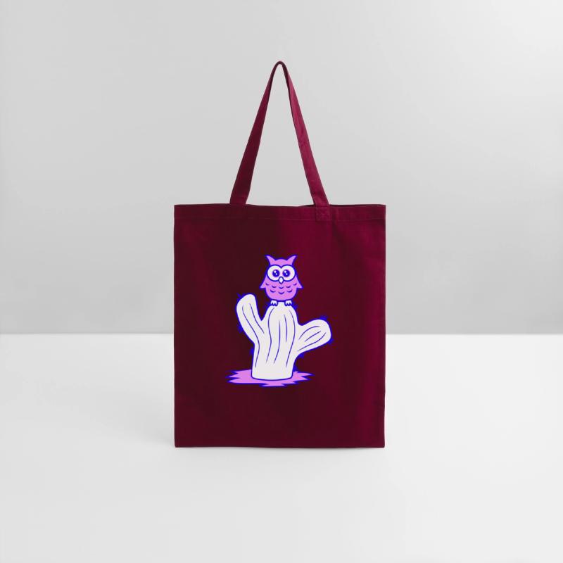 Funny Cactus Owl Sits Cactus Night Bird Cute Sweet