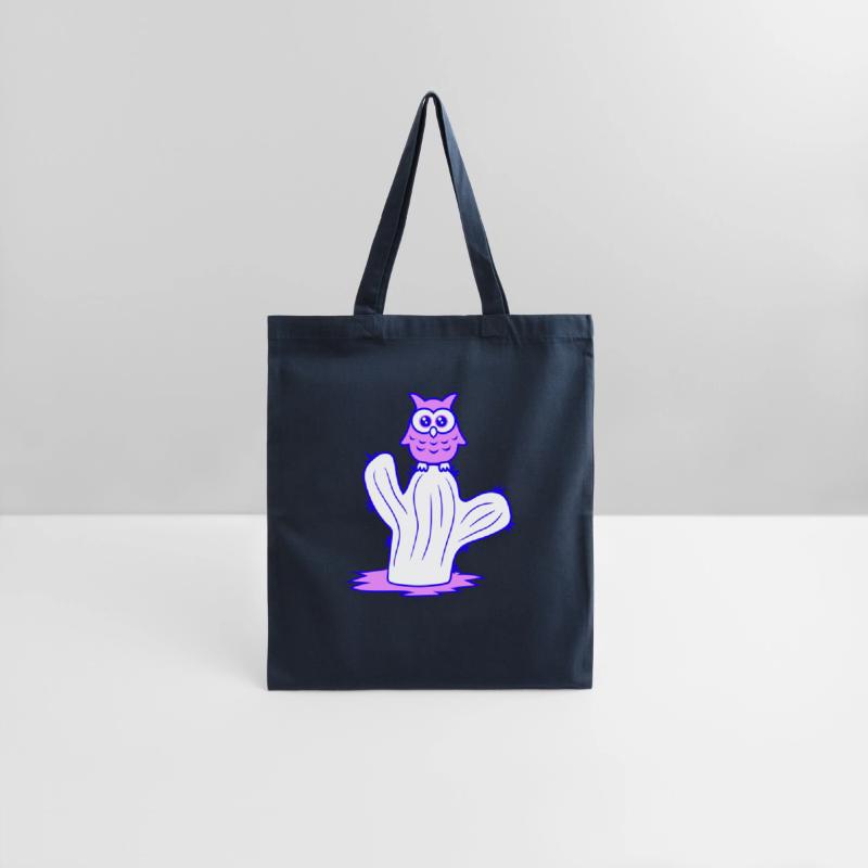 Funny Cactus Owl Sits Cactus Night Bird Cute Sweet