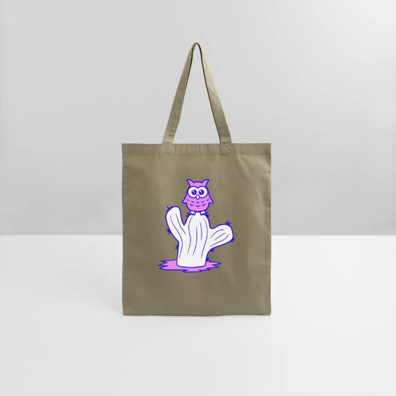 Funny Cactus Owl Sits Cactus Night Bird Cute Sweet