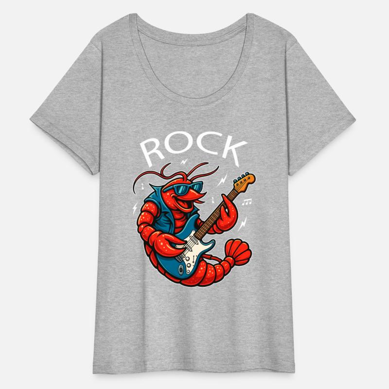 Funny Rock Lobster Playing Electric Guitar Cartoon