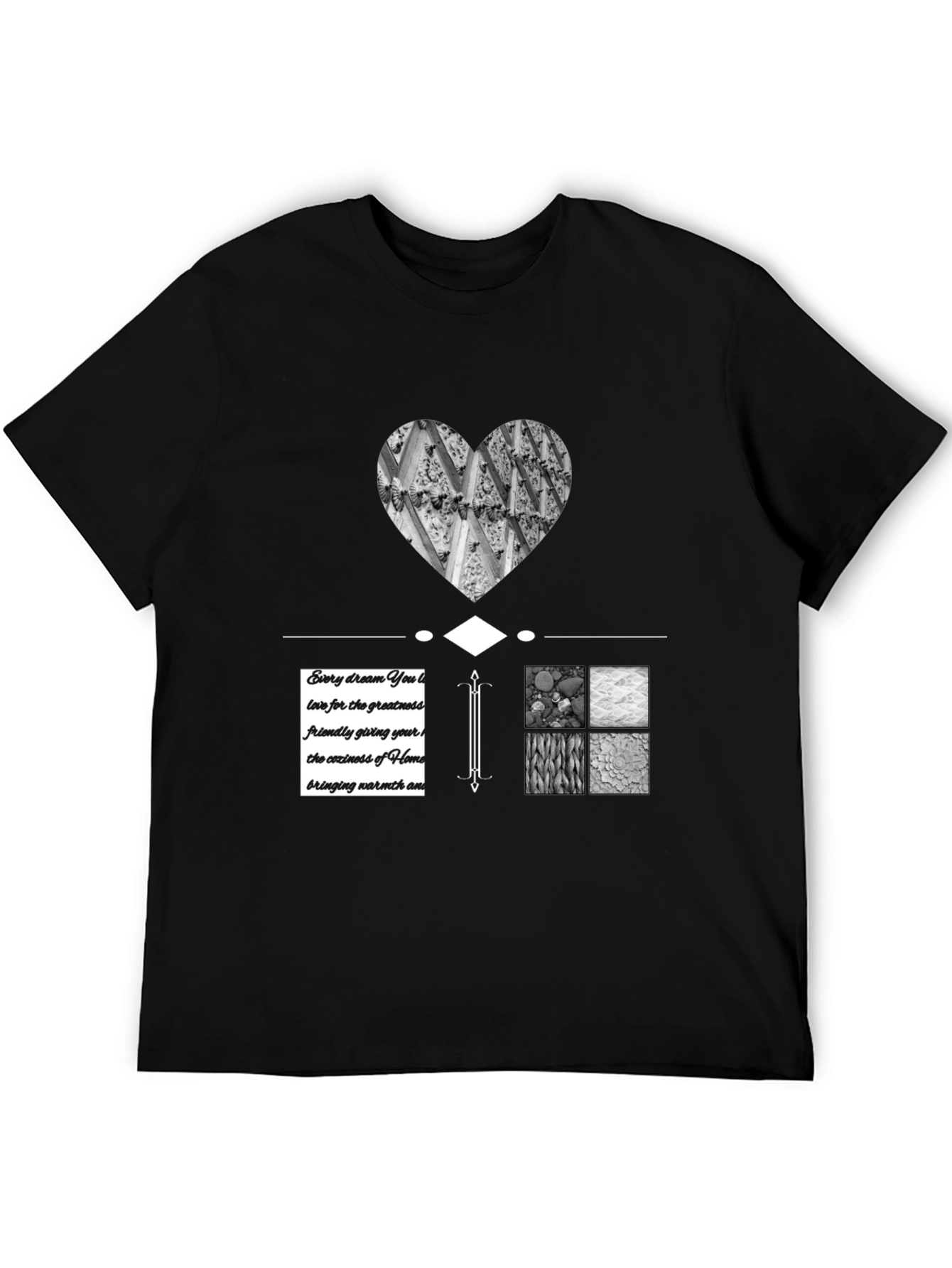 Abstract Graphic Print Black T-Shirt