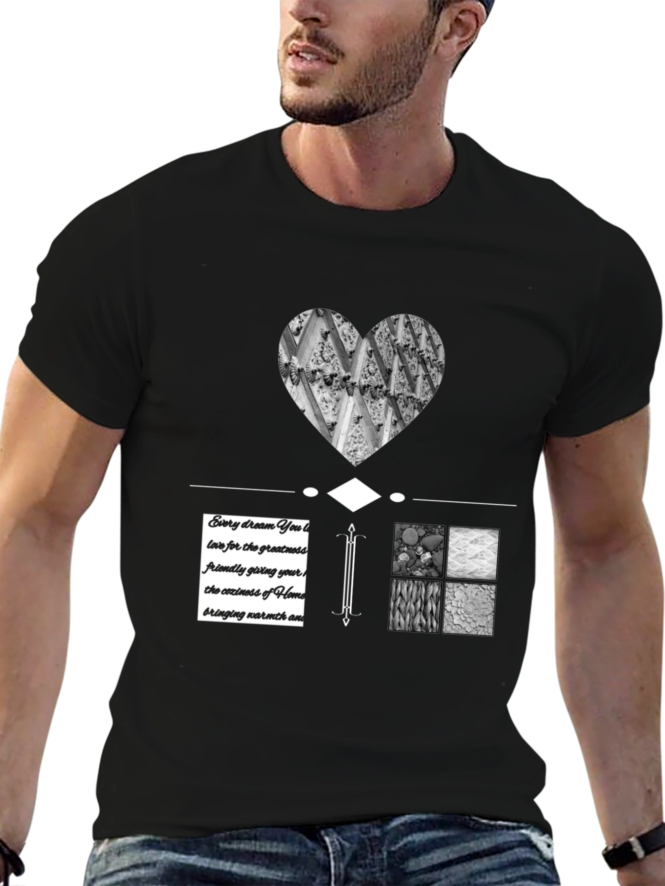 Abstract Graphic Print Black T-Shirt