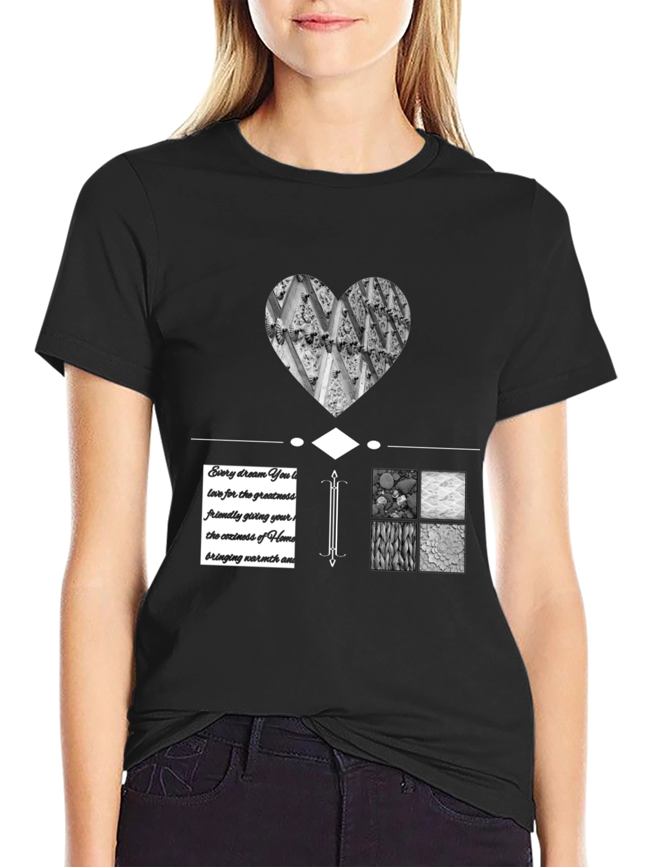 Abstract Graphic Print Black T-Shirt
