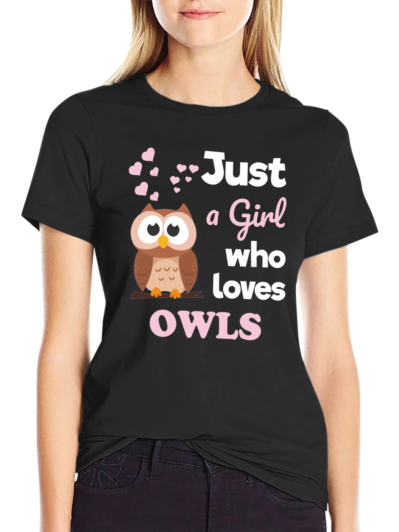 Just a Girl Who Loves Owls Graphic T-Shirt