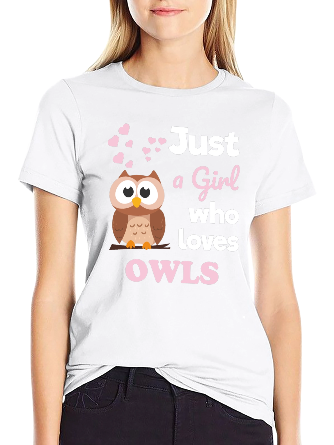 Just a Girl Who Loves Owls Graphic T-Shirt