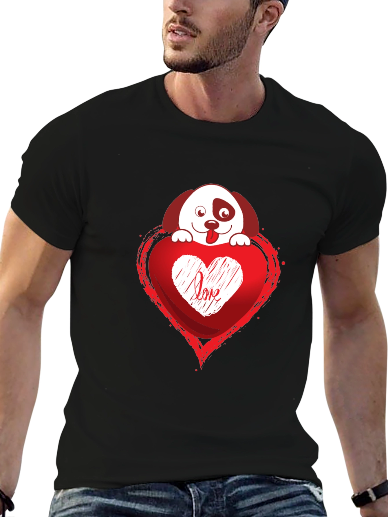 Love Pup Graphic Tee - Black T-Shirt