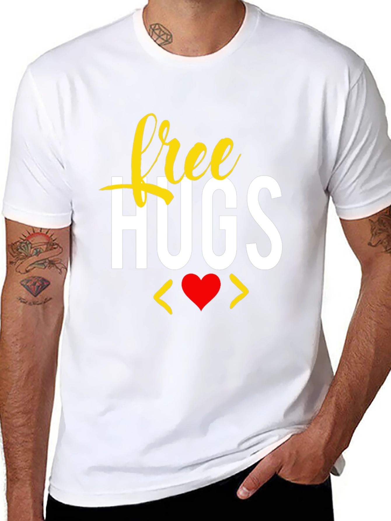 Free Hugs Graphic Tee - Soft Cotton Blend