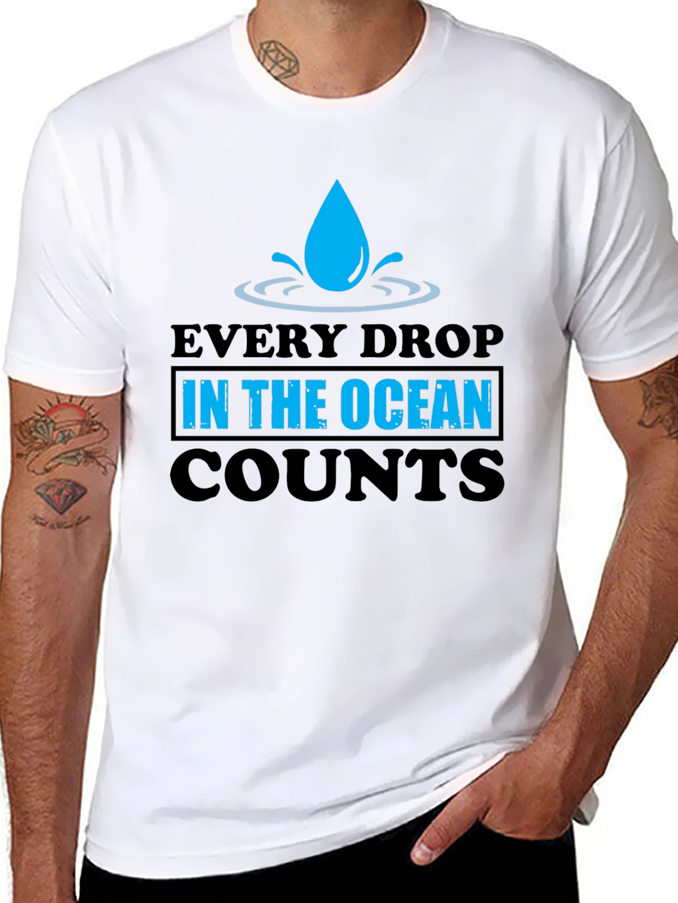 Every Drop Counts Graphic Tee - Save the Ocean