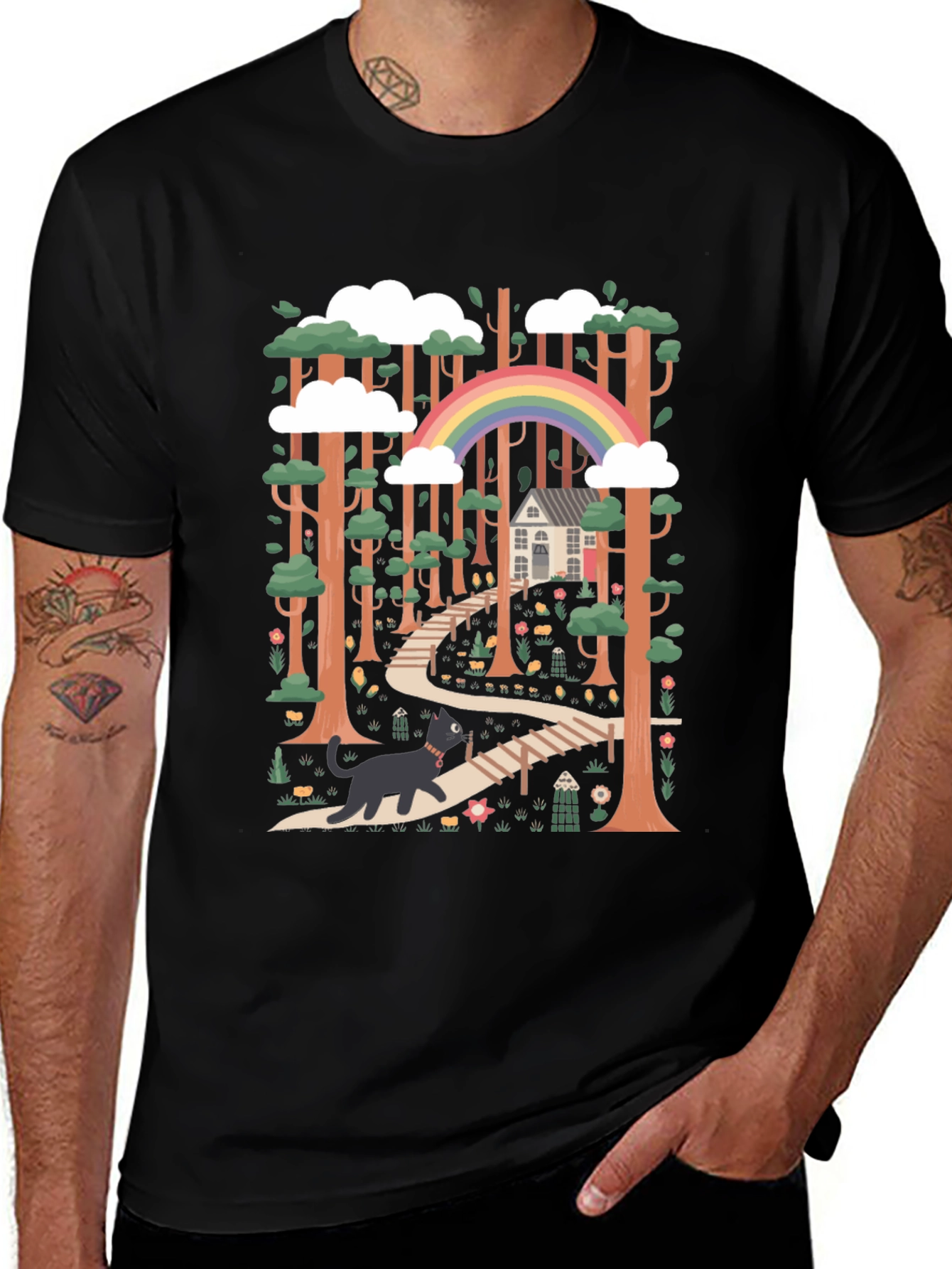 Whimsical Forest Path Graphic Tee