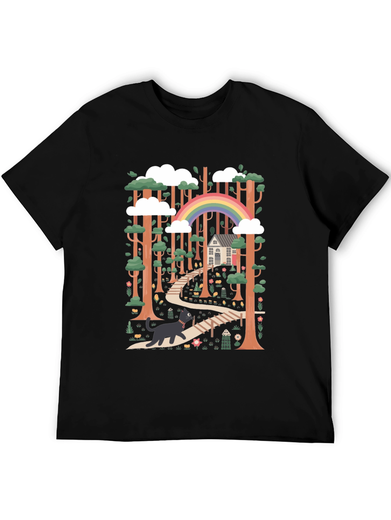 Whimsical Forest Path Graphic Tee