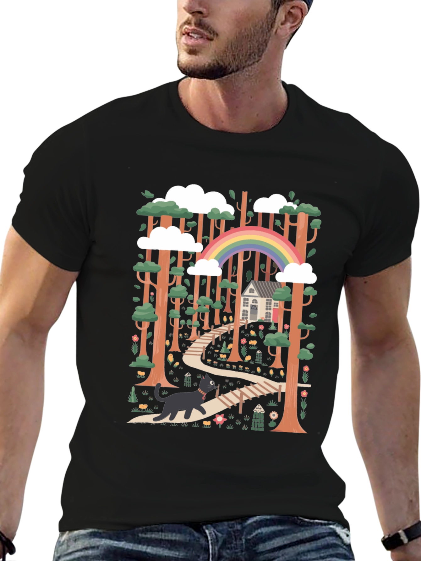 Whimsical Forest Path Graphic Tee