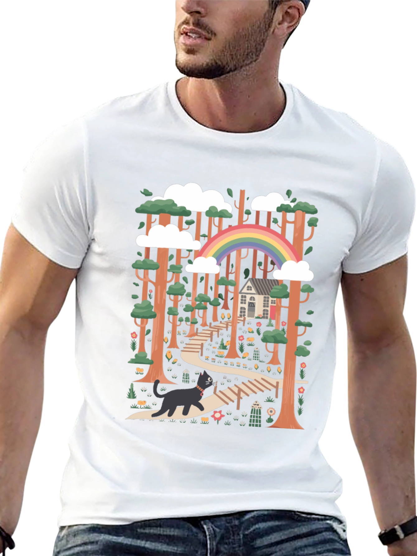 Whimsical Forest Path Graphic Tee