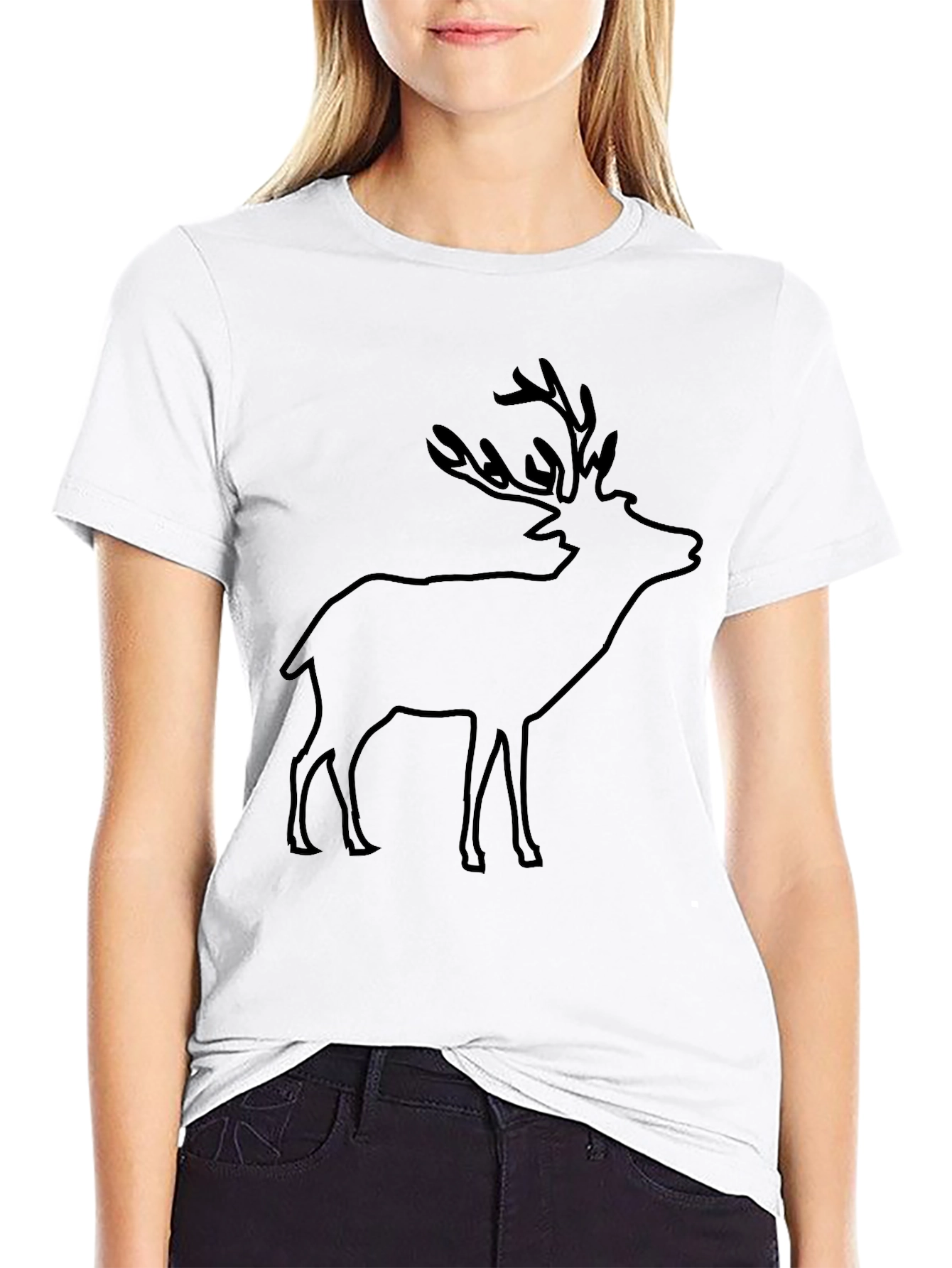 Black Deer Silhouette Tee - Mens Crew Neck