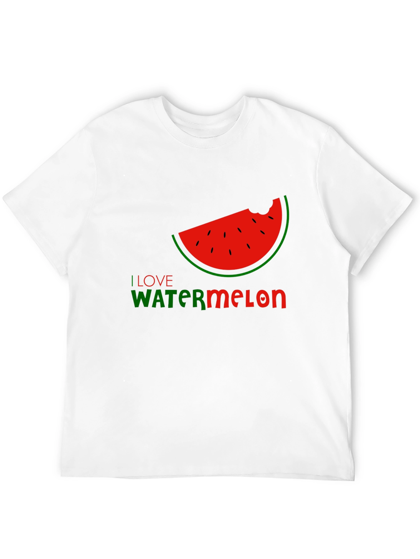 I Love Watermelon Black Graphic T-Shirt