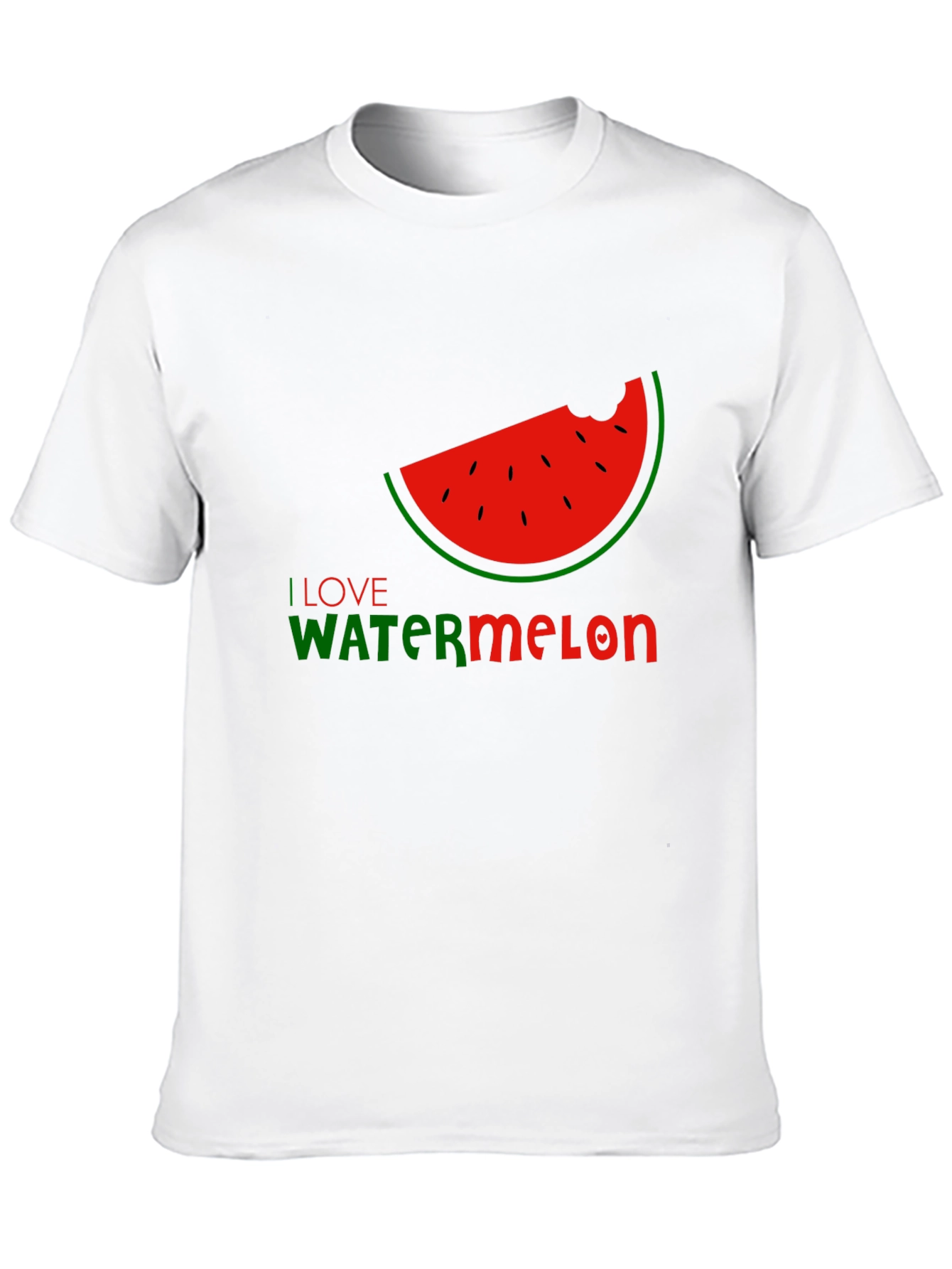 I Love Watermelon Black Graphic T-Shirt