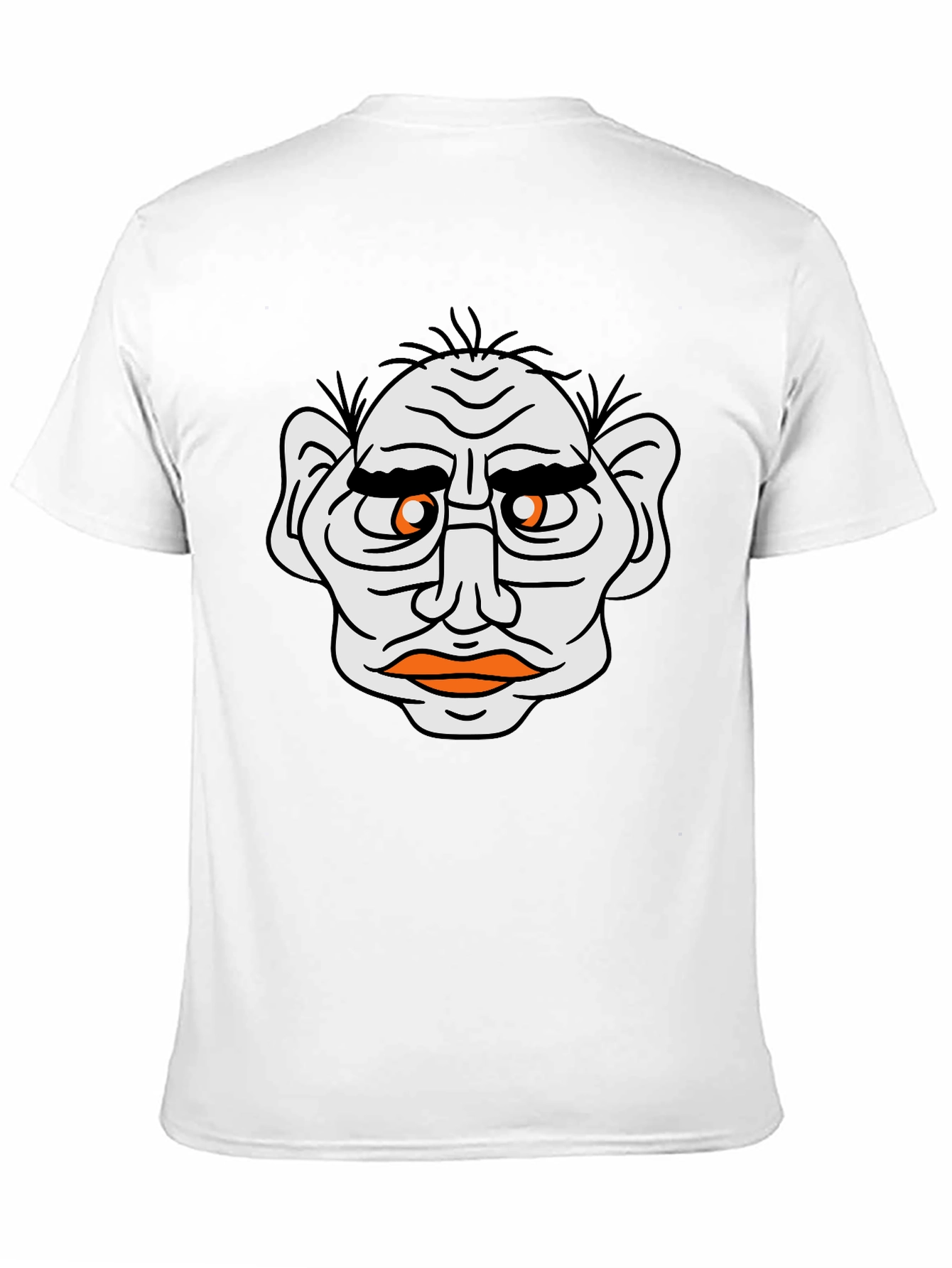 Funny Old Man Face Graphic Black T-Shirt