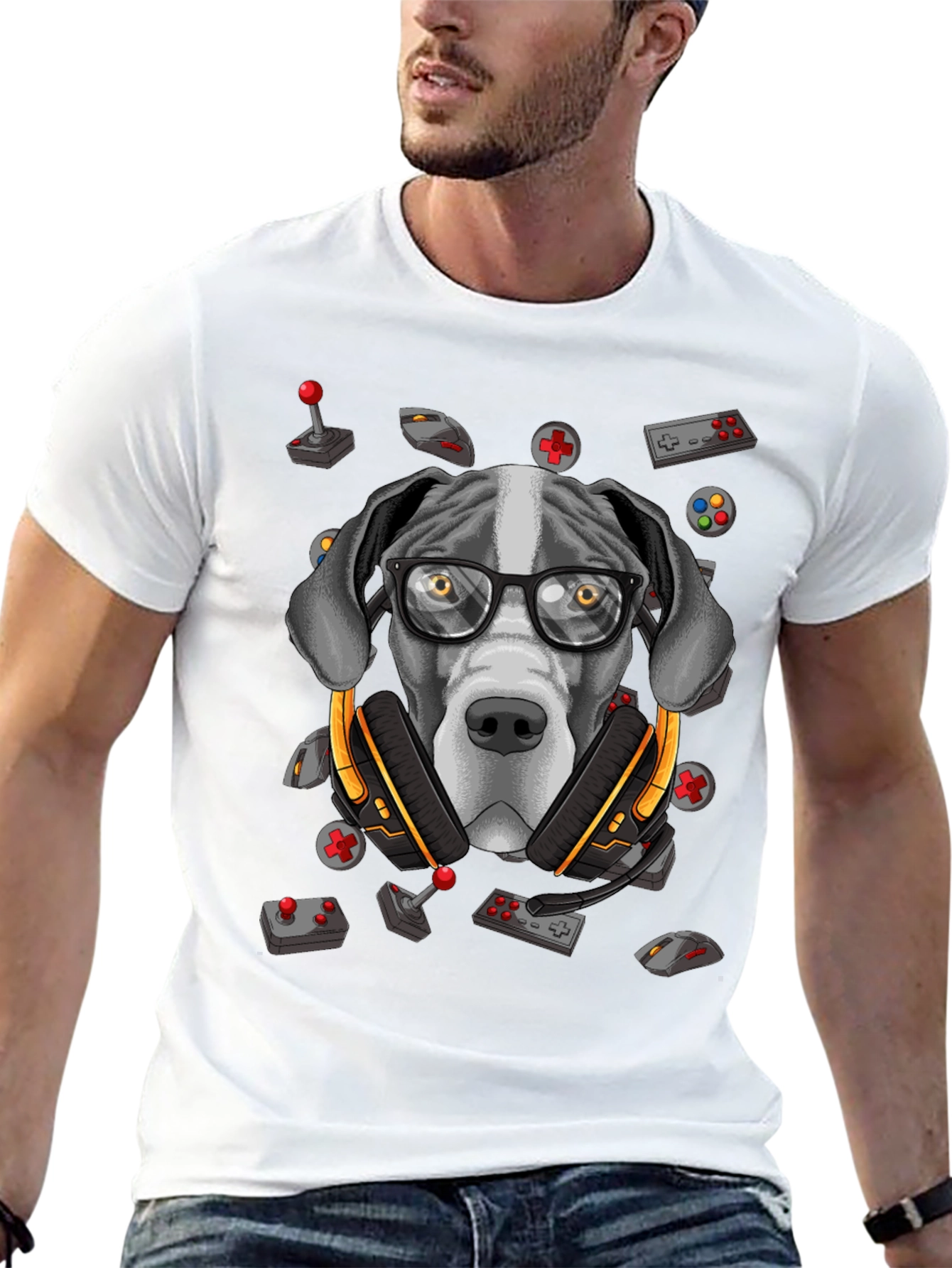 Gamer Dog T-Shirt - Funny Graphic Tee