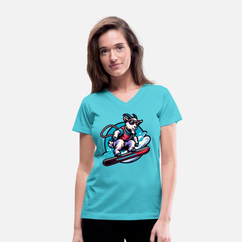 Goat Snowboarder Winter Adventure Design