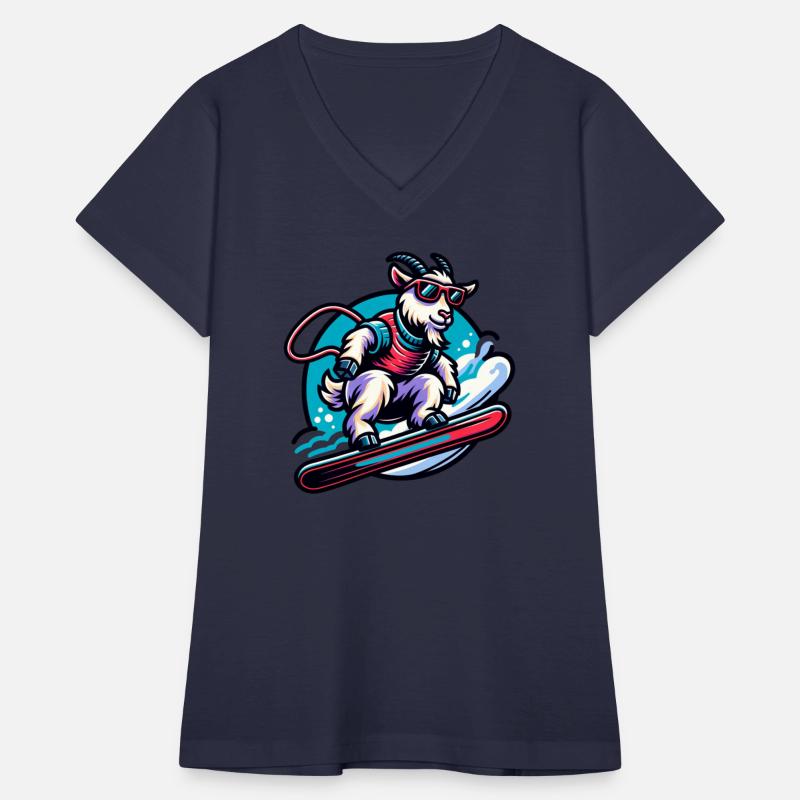 Goat Snowboarder Winter Adventure Design