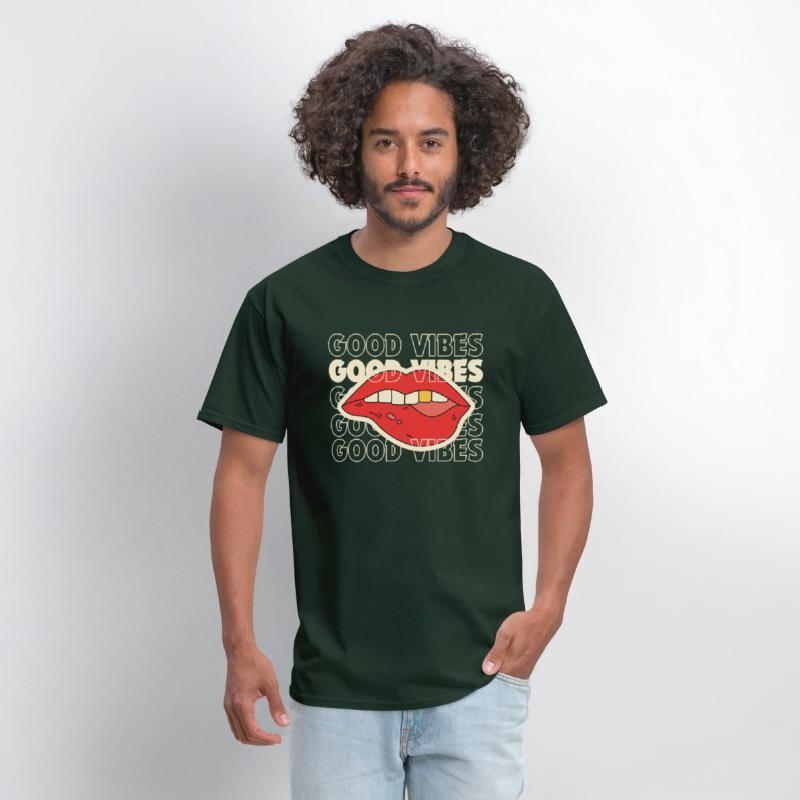 good vibes lips printed tshirt