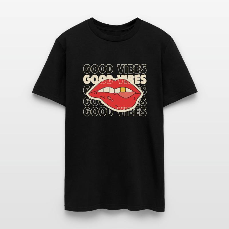 good vibes lips printed tshirt