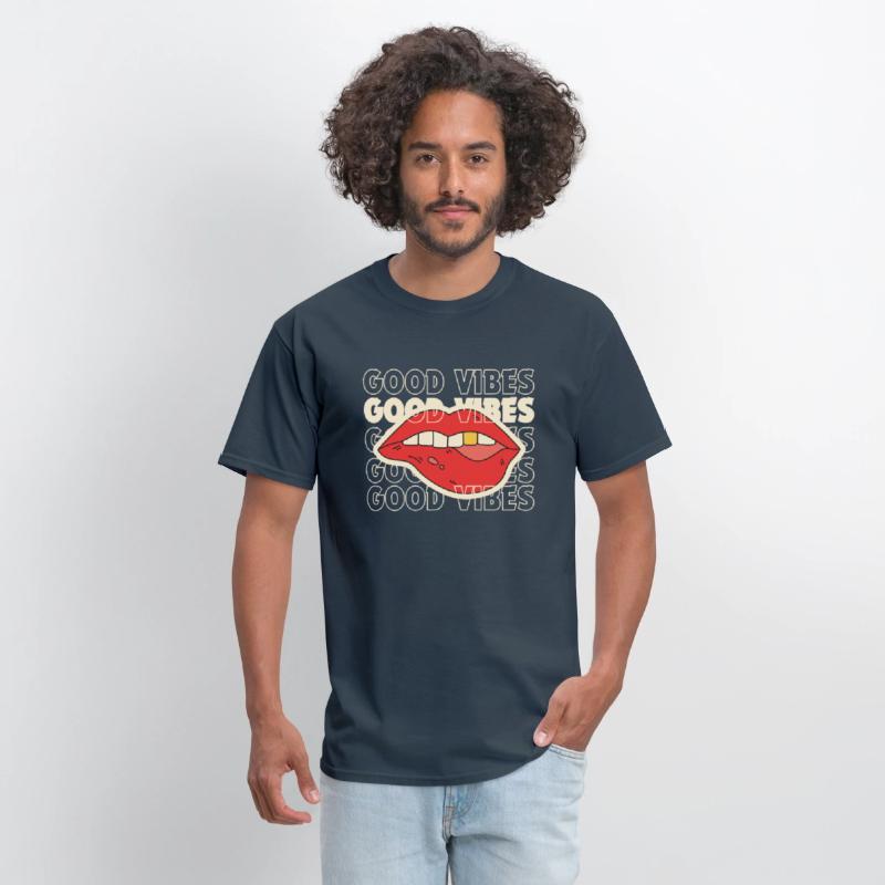 good vibes lips printed tshirt