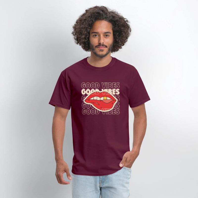 good vibes lips printed tshirt