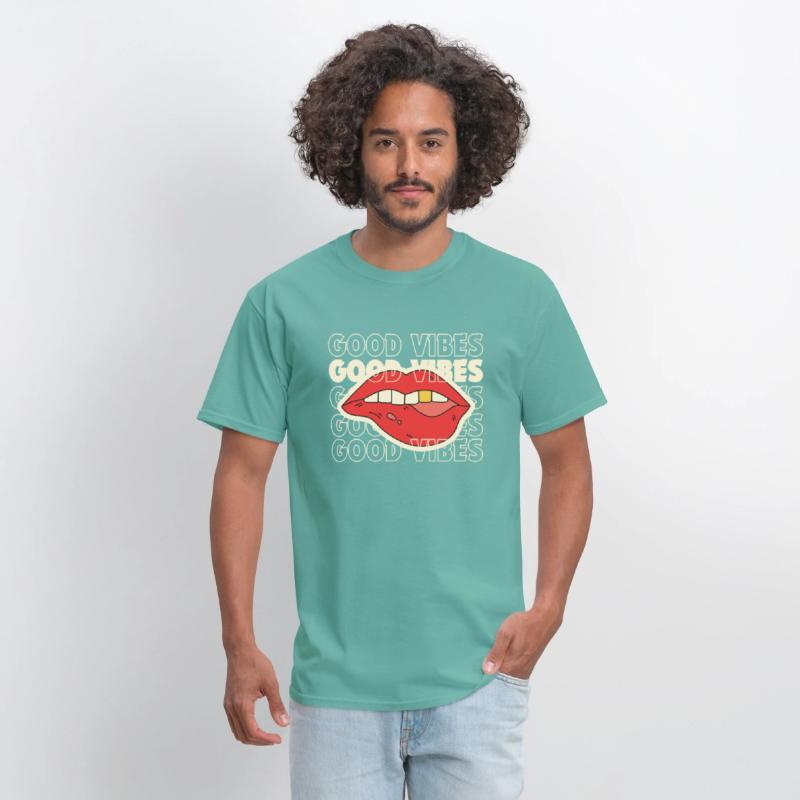 good vibes lips printed tshirt