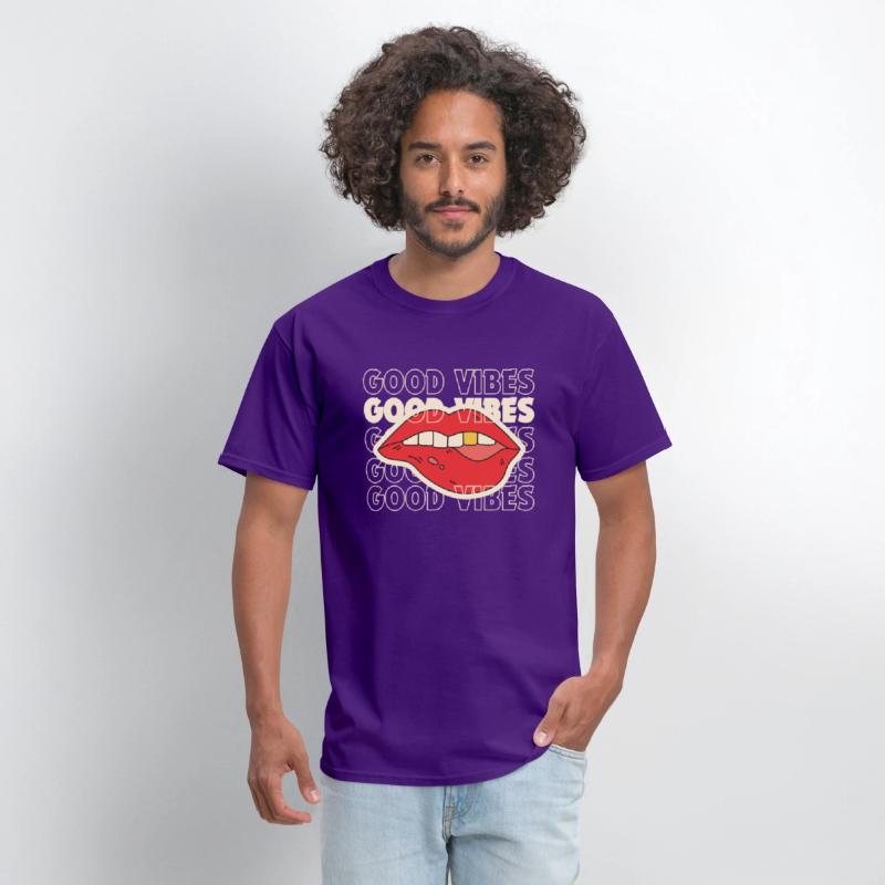 good vibes lips printed tshirt