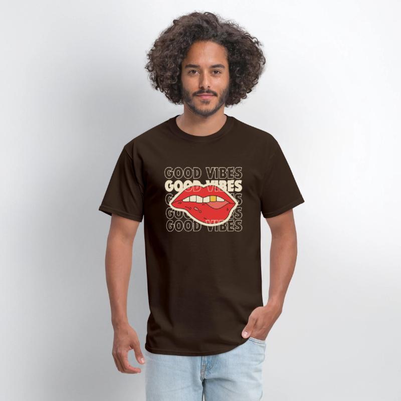 good vibes lips printed tshirt