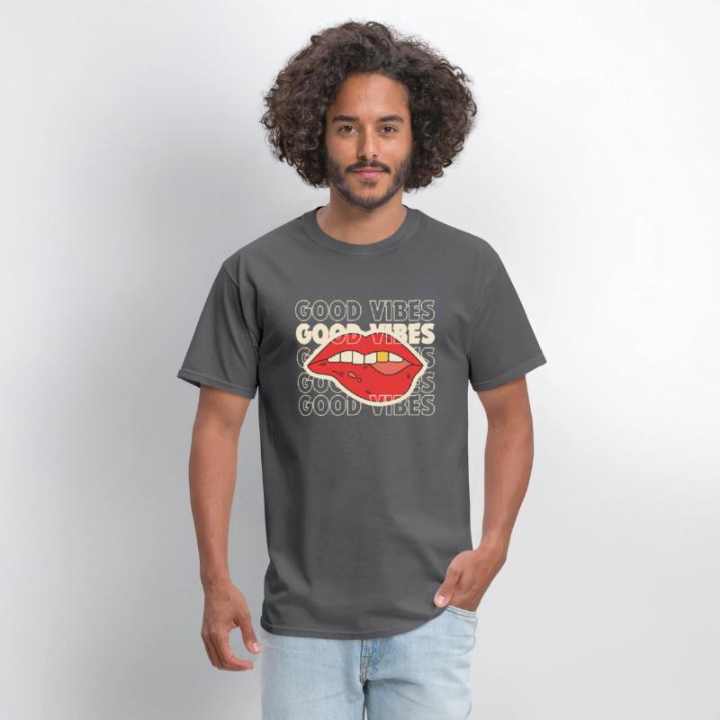 good vibes lips printed tshirt
