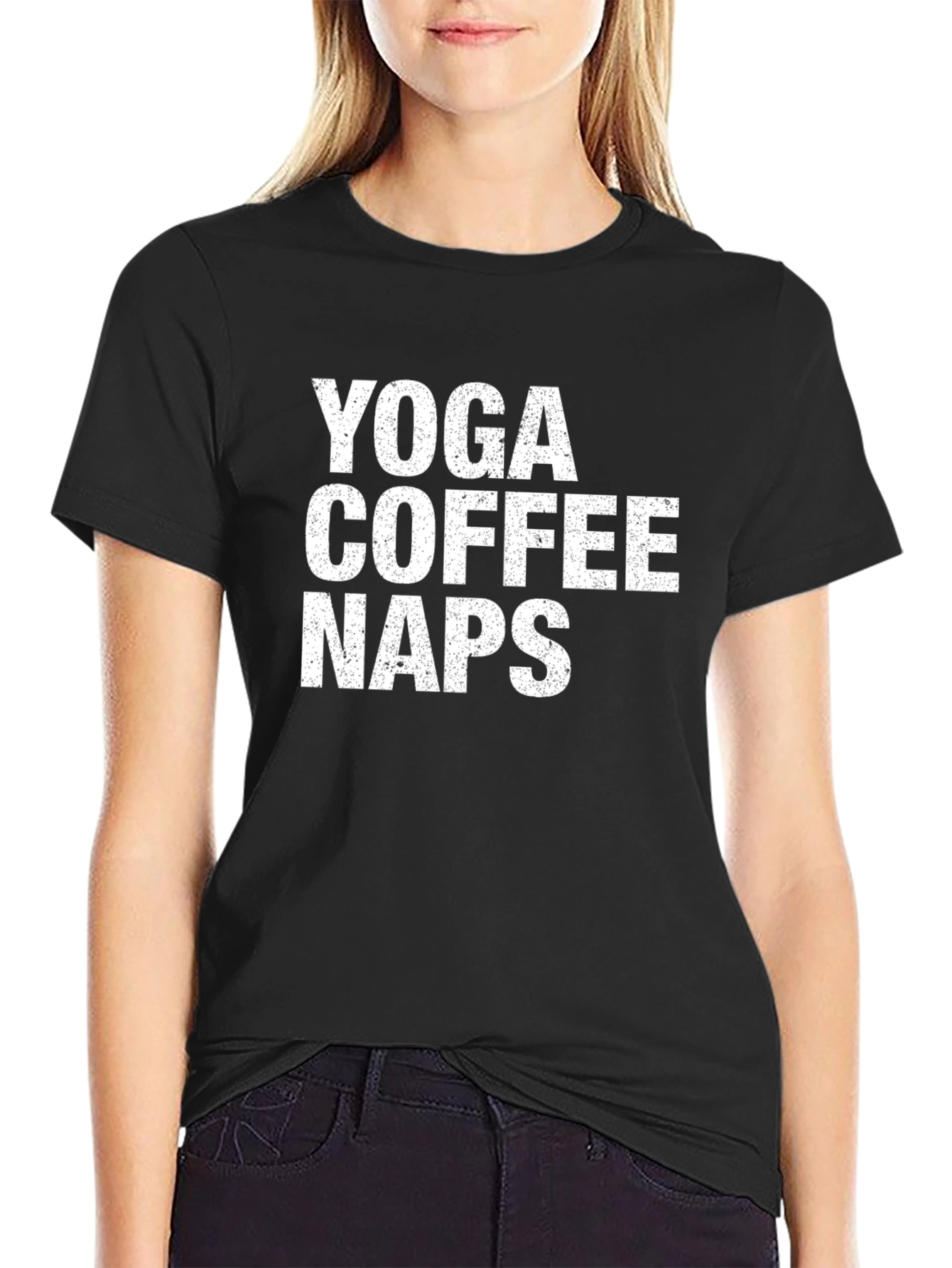Yoga Coffee Naps Graphic T-Shirt