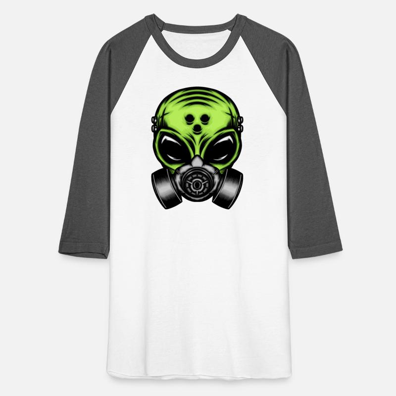 Green alien with gas mask