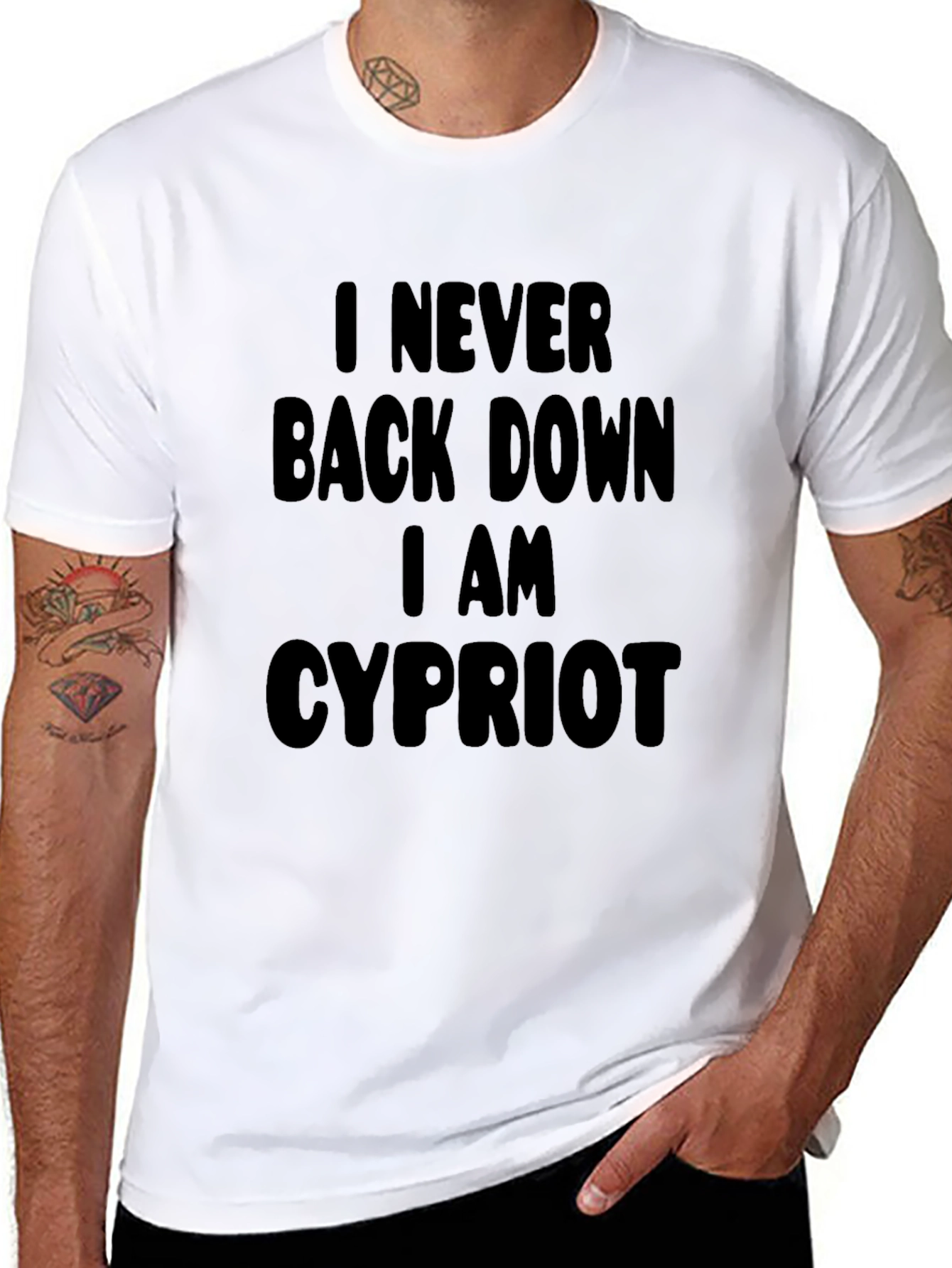 I Never Back Down Cypriot Black T-Shirt
