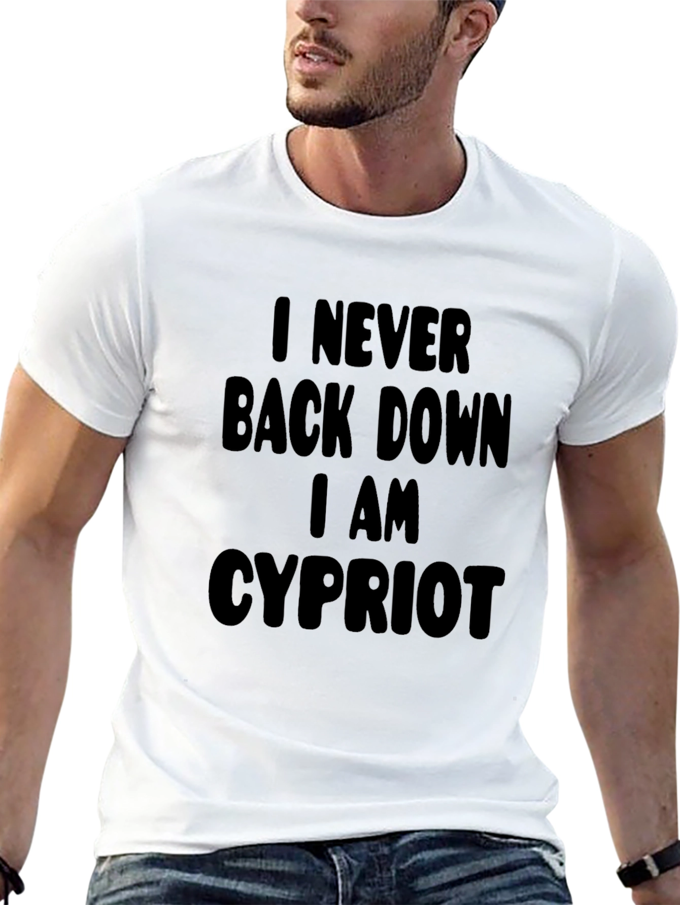 I Never Back Down Cypriot Black T-Shirt