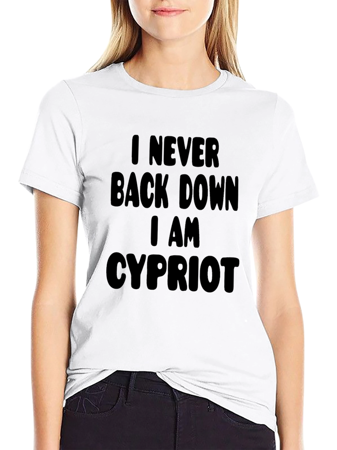 I Never Back Down Cypriot Black T-Shirt