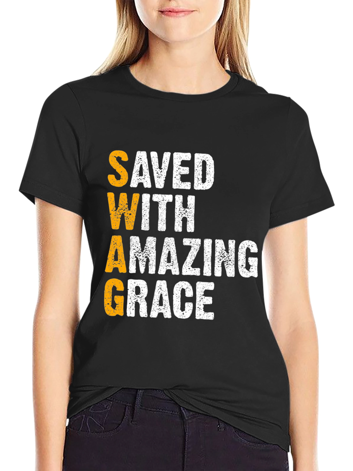 Saved With Amazing Grace Graphic Tee