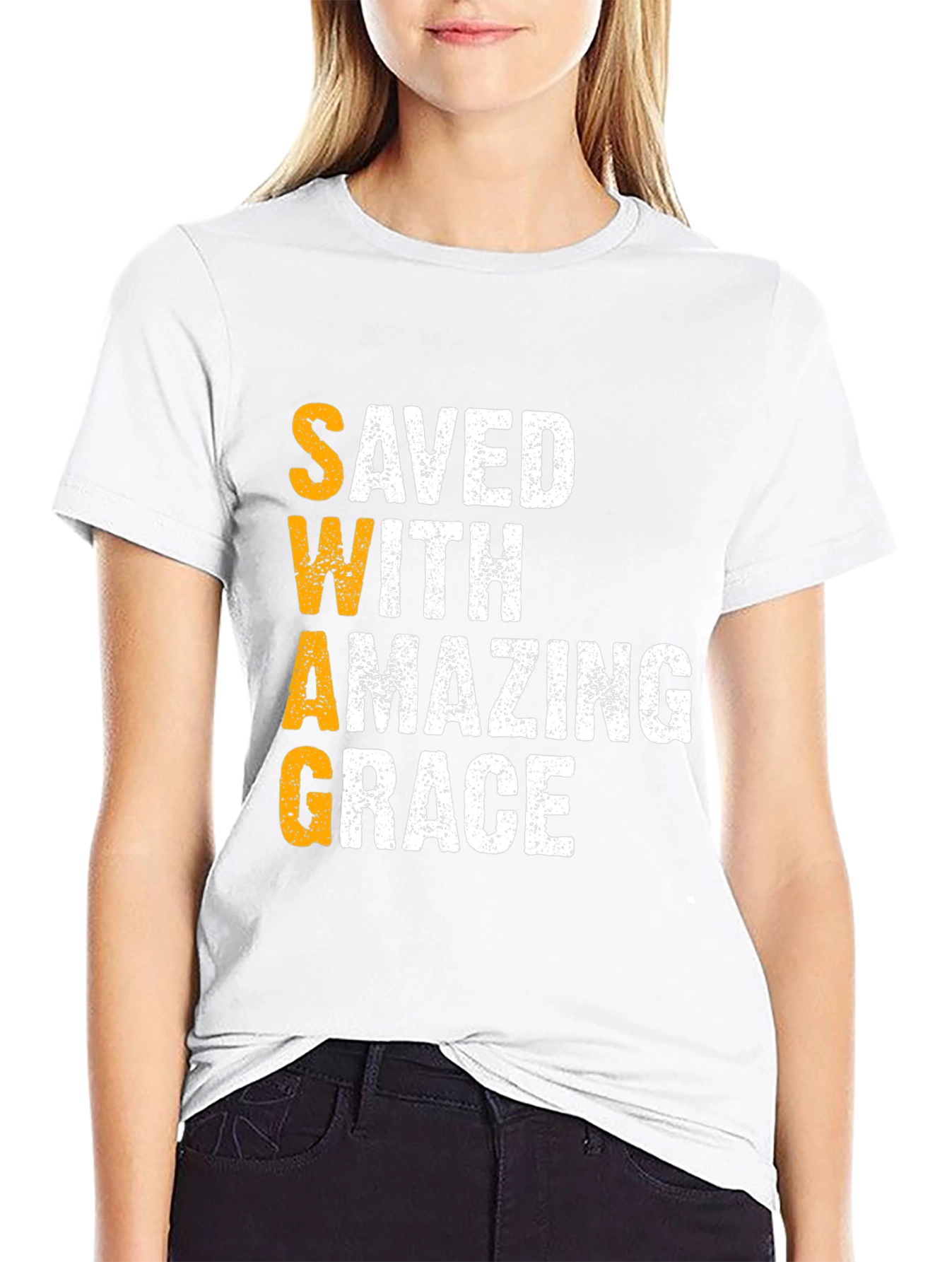 Saved With Amazing Grace Graphic Tee