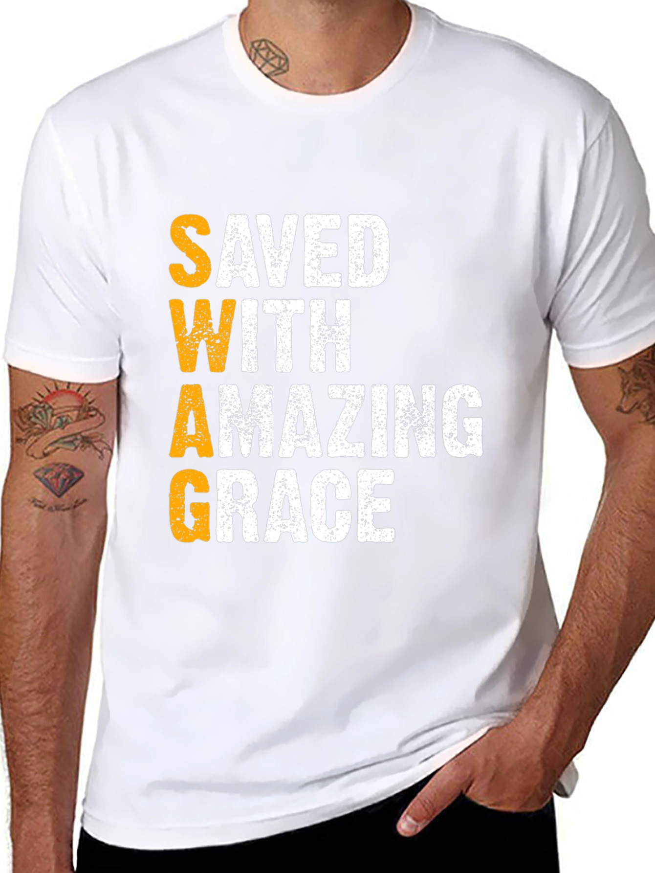 Saved With Amazing Grace Graphic Tee