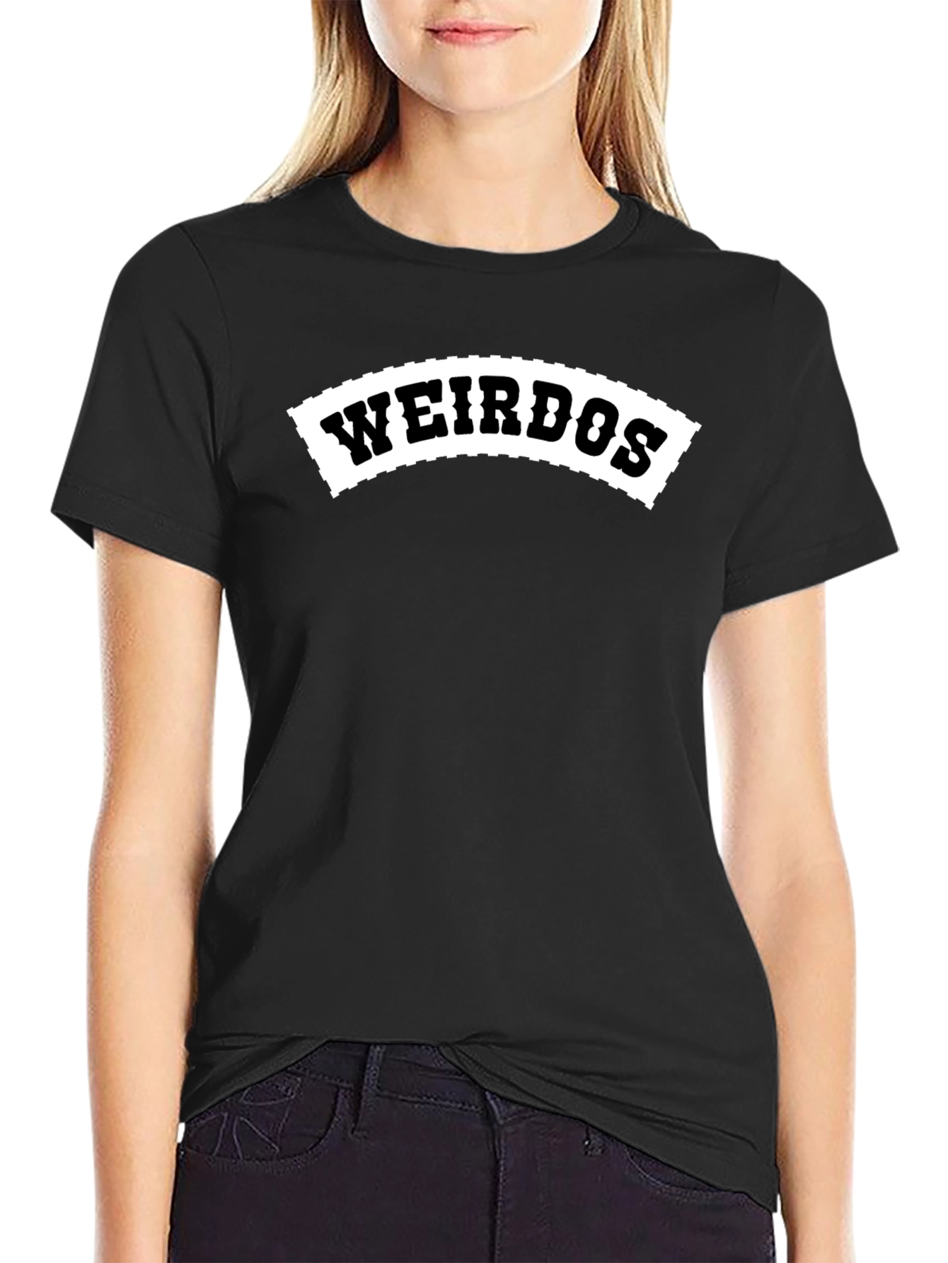 Weirdos Graphic T-Shirt - Black Crew Neck Tee