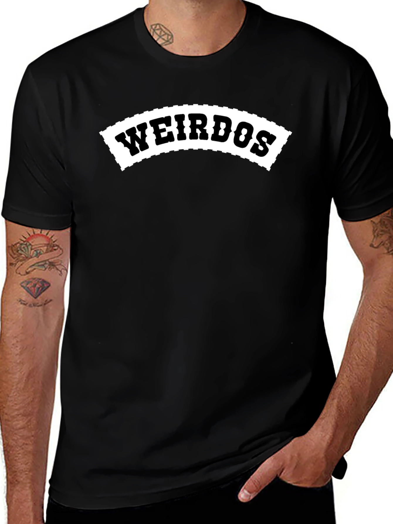 Weirdos Graphic T-Shirt - Black Crew Neck Tee